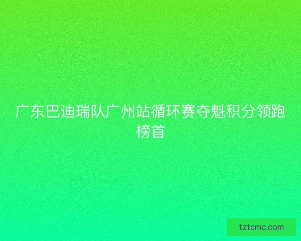 广东巴迪瑞队广州站循环赛夺魁积分领跑榜首 广东巴迪瑞队广州站循环赛夺魁积分领跑榜首